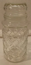 Vtg 8" 1984 Planters Mr Peanut Glass Jar Canister Diamonds Anchor Hocking