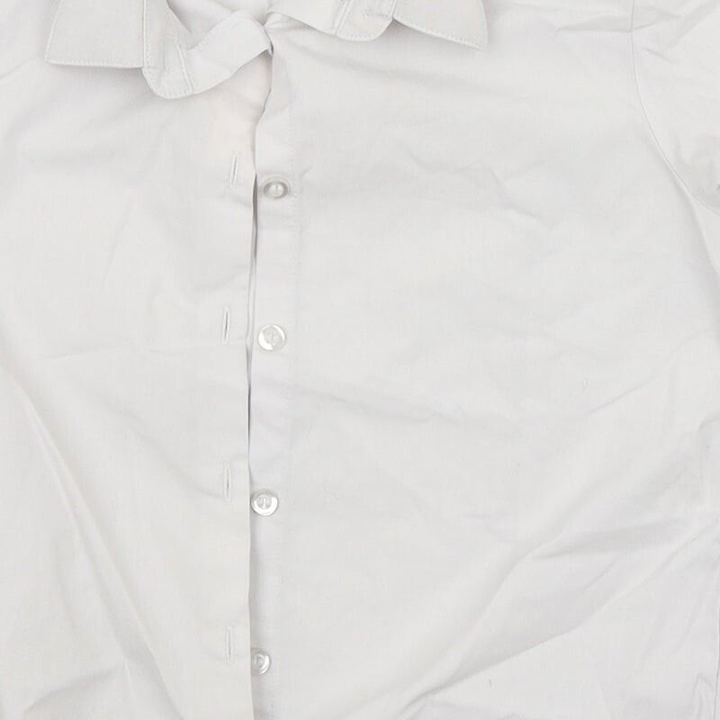 George Girls White Polyester Blend Basic Button-Up Size 9-10 Years Collared image 10