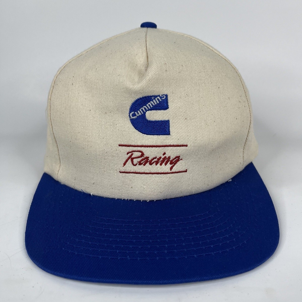 Cummins Racing Hat Cap White Blue Snapback Adjustable Embroidered