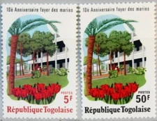 TOGO 1976 1160-61 A 931 933 Marine Exhibition Hall Seemannsheim Buildings MNH
