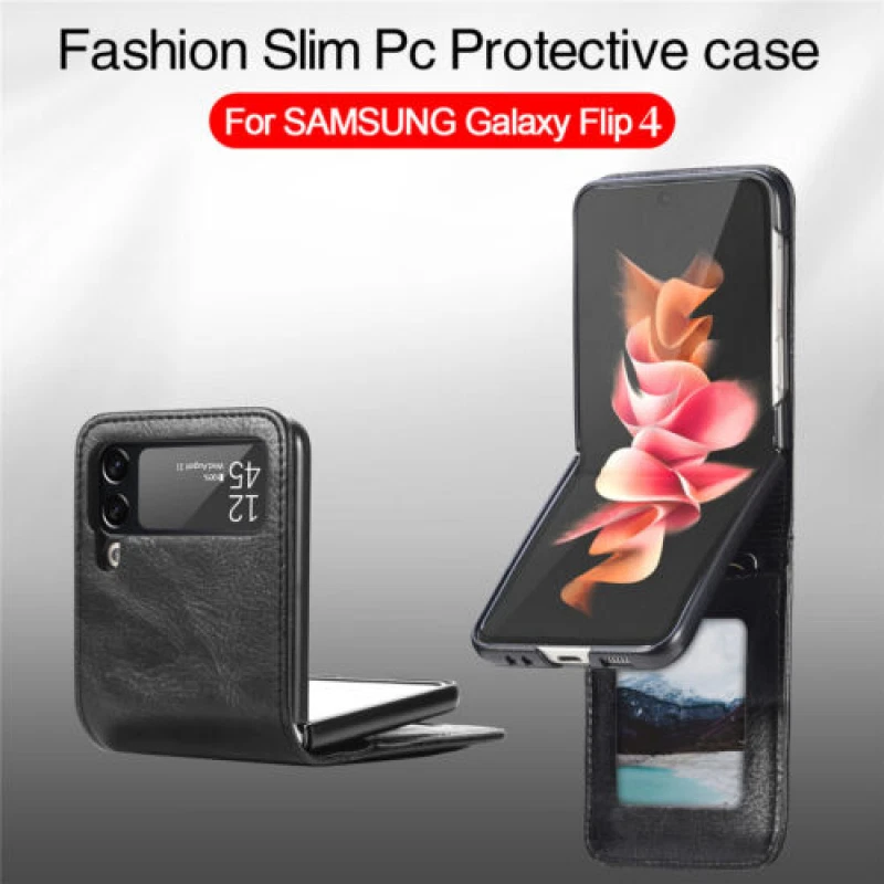 for Samsung Galaxy Z Flip 4 3 Case Shockproof Leather Wallet Card Phone Cover - Image 3 of 4
