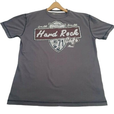 Hard Rock Cafe Maui T-Shirt No 71 Patch Letters Gray Love All Serve Tee Size L