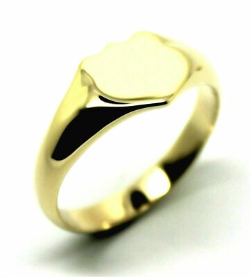 Genuine Heavy 375 Solid 9ct 9k White Or Rose Or Yellow Gold Shield Signet Ring