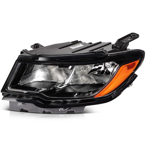 Headlight Assembly Left Driver Side For 2017-2021 Jeep Compass Black Housing - Picture 2 of 9