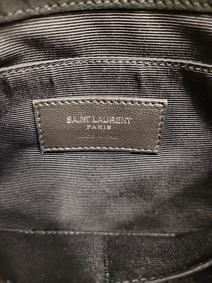 YSL Saint Laurent Suede Bag Fringe Rare Black Color Metal YSL Saint Laurent Suede Bag Fringe Rare Black Color Metal