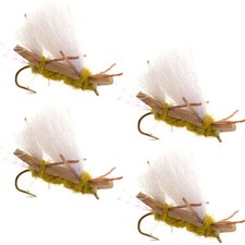 Chubby Chernobyl Ant Golden Foam Body Trout Fly Fishing Flies 4 Flies Hook #10 