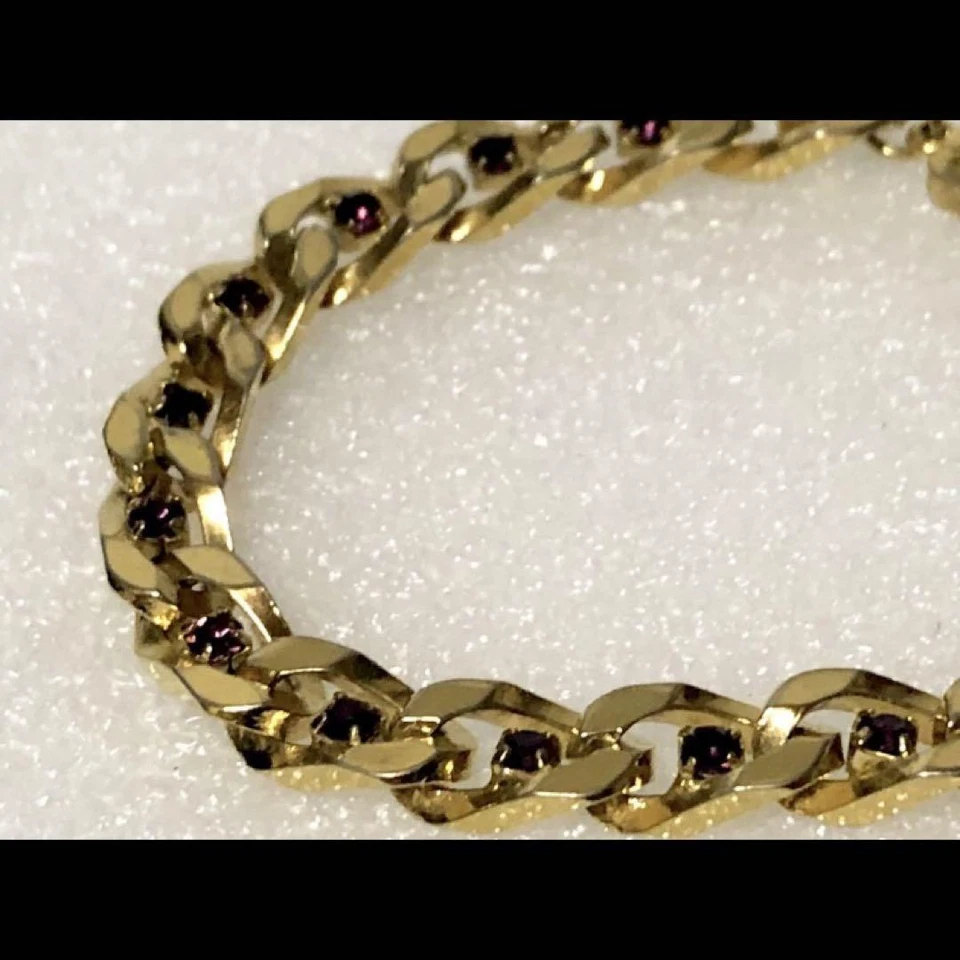GIVENCHY Purple Stone Gold Bracelet - Image 4 of 4