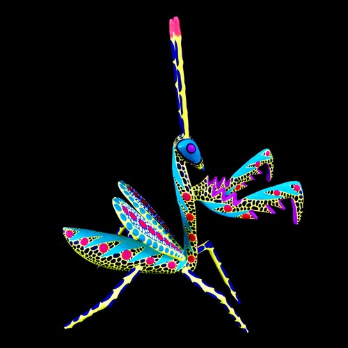 Pre-Assembled PRAYING MANTIS Oaxacan Wood Carving Alebrije, Mexican Folk Art - Picture 7 of 8