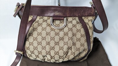 GUCCI Bag Shoulder bag Beige / Brown GG Canvas 203257 200047 With