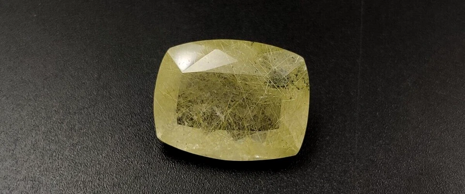 12.5 Ct Rutilated Quartz Loose Gemstone 17.20X13.40mm Cushion Faceted Cut W19 - Image 2 of 4