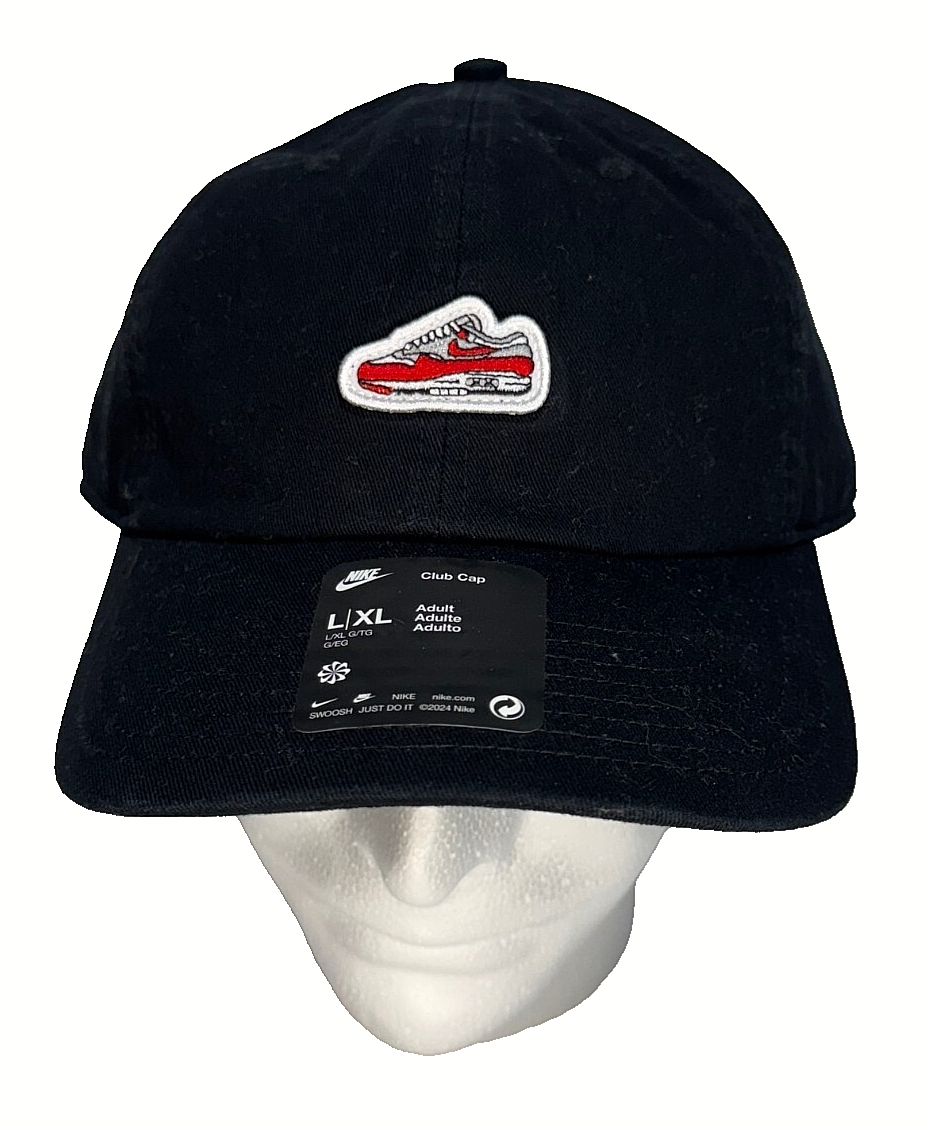 ヤ*e様 Nike キャップ ボルドー ブラック USA製 Nike Club Air Max 1 Embroidered Patch Unstructured Cap Hat Adult L