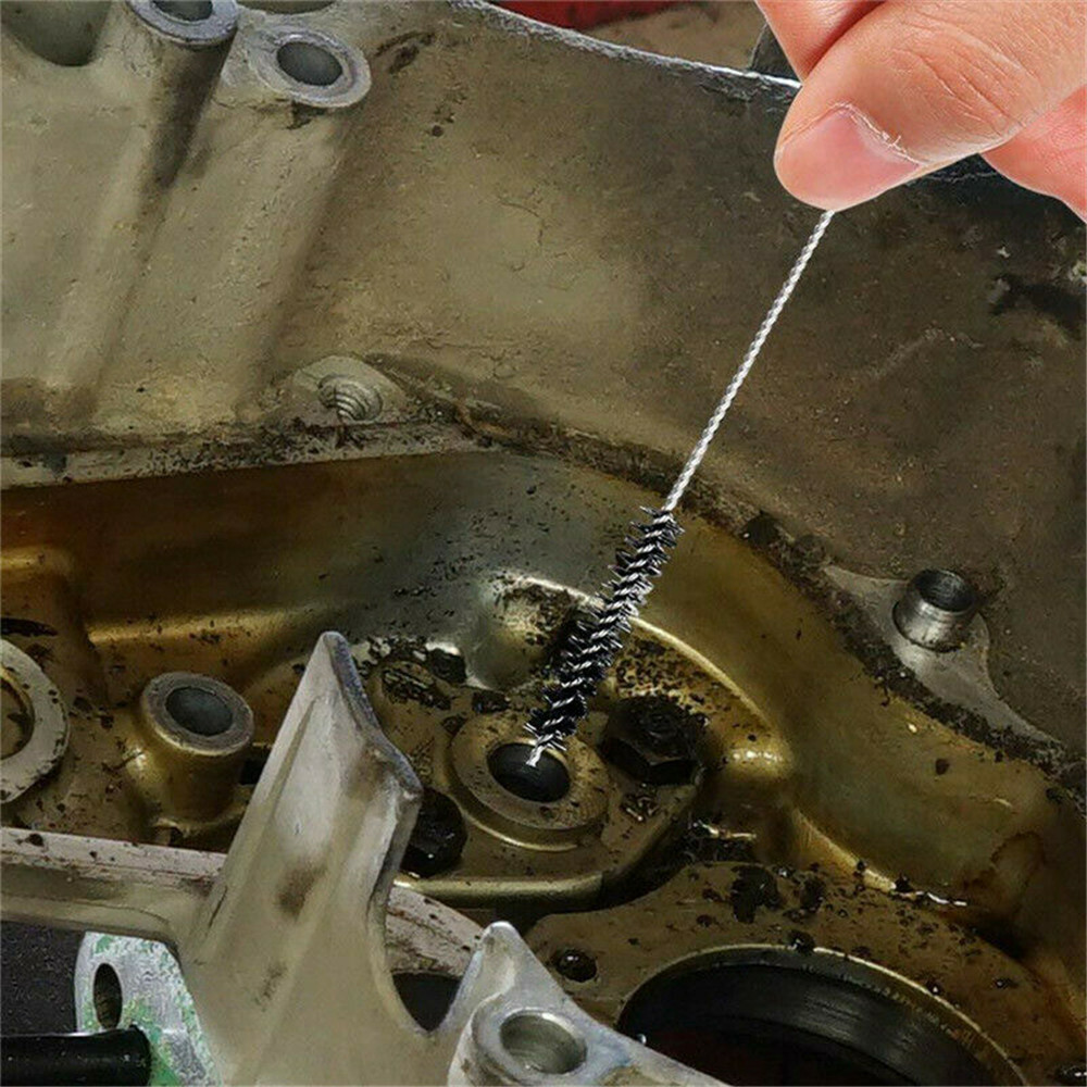 Motorcycle Carburetor Jet Cleaner Cleaning Tool Needles + Brushes Kit