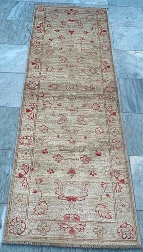 Vintage Hand Knotted Afghan Chobi Wool Kitchen or Hallway Cozy Runner Rug 2x6 ft