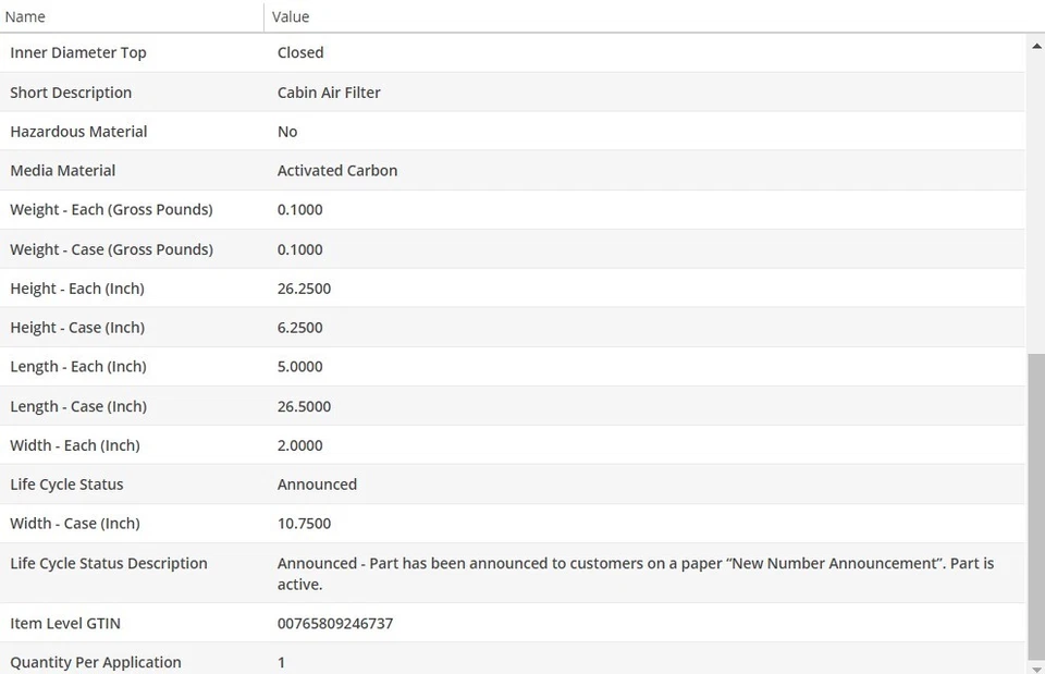 Filtro de aire de cabina WIX para BMW 330CI 2001-2006 L6-3,0 L Foto 4 de 4