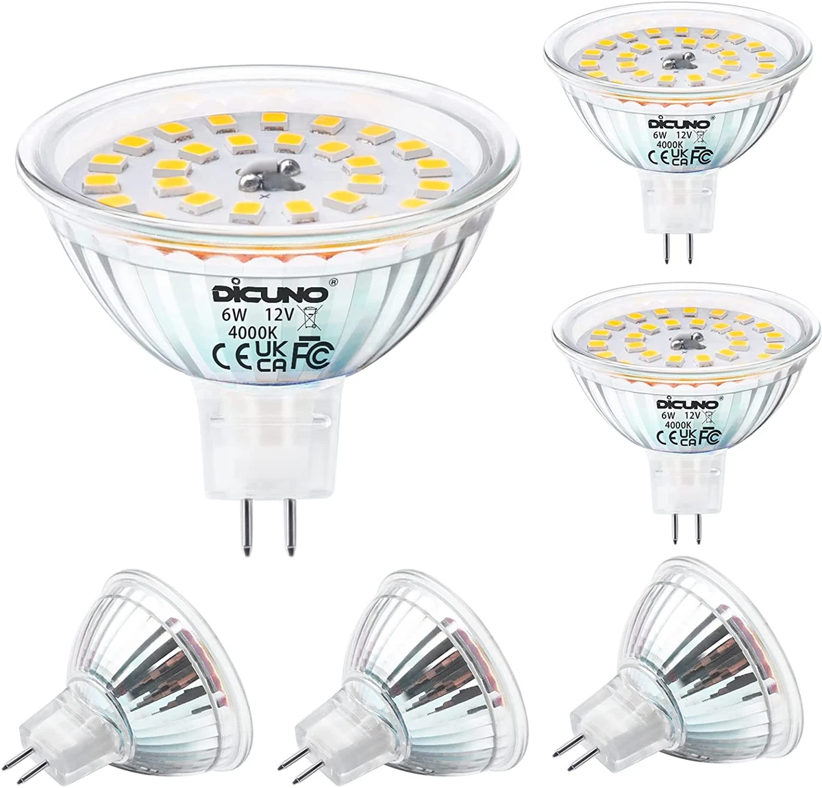 6W MR16 LED Bulbs, 850LM 70W Halogen Equivalent, GU5.3 Bi-Pin Base Light  Bulb 40