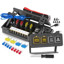 4 Gang Switch Panel LED Light Bar Electronic Relay System Car Boat Marine 12-24V