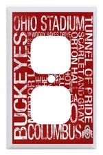 Ohio State Buckeyes Light switch cover plates OR Outlet Cover bedroom Man Cave