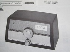 BULOVA 360 series RADIO PHOTOFACT