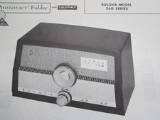 BULOVA 360 series RADIO PHOTOFACT