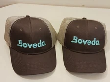 2 Boveda Trucker Hats Cap Rare Size adjustable Brown Khaki