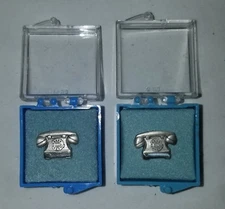 2 Two Vintage Sterling O.C. Tanner Telephone Employee Service Pin & Tie Tac LOT