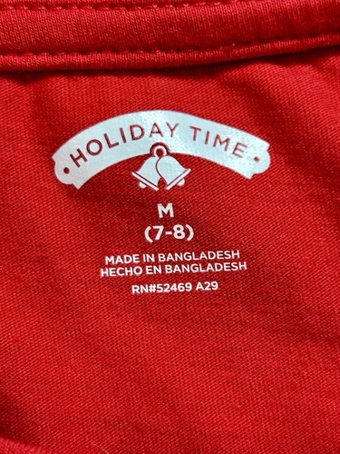 Holiday Time Reindeer Shirt Santa I Can Explain Long Sleeve Red Girls 7/8 - Picture 5 of 7