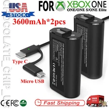 2 Pack For Xbox One X S Charger Kit Rechargeable Battery Pack & Charging Cable
