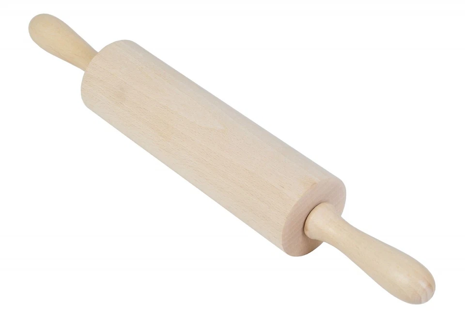 Nudelholz 39,5cm Teigroller Pasta Holzwalze Ausroller Backhelfer Metallachse