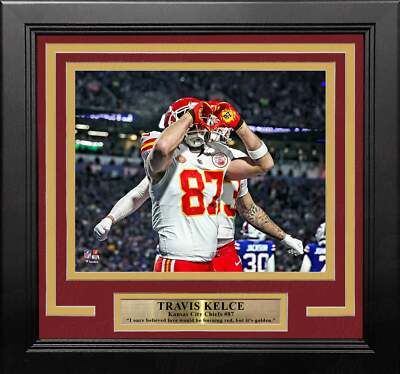 Travis Kelce Heart Hands Touchdown Kansas City Chiefs 8x10 Framed Football Photo