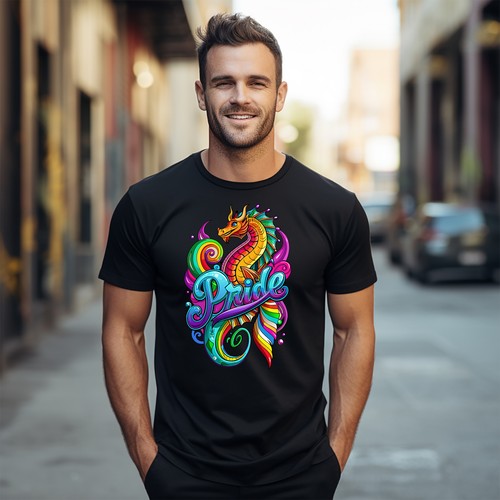 Pride_90 Rainbow Seahorse Funny T-shirt - Show Your Colors with a Splash of Humo - Picture 9 of 46
