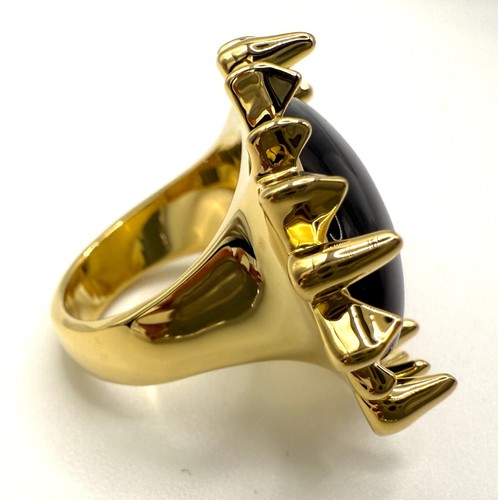 House of Harlow 1960 Ring vergoldet mit schwarzem Ring - Bild 4 von 6