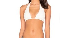 NWT PIlyq Keshi Pearl L Halter Triangle Bikini Swim Top  Bottom 129803