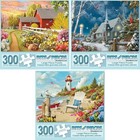 Bits and Pieces – Value Set of Three Large 300 Piece Jigsaw Puzzles for Adult...