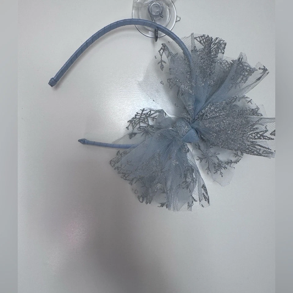 Suéter Disney X Janie and Jack 8 Elsa Blanco Azul Brillante y Diadema Algodón Simulado Foto 3 de 4