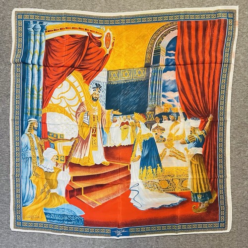 Harlequin Mondial Silk Scarf Laureate Afewerk Tekle 1996 Queen Sheba Solomon