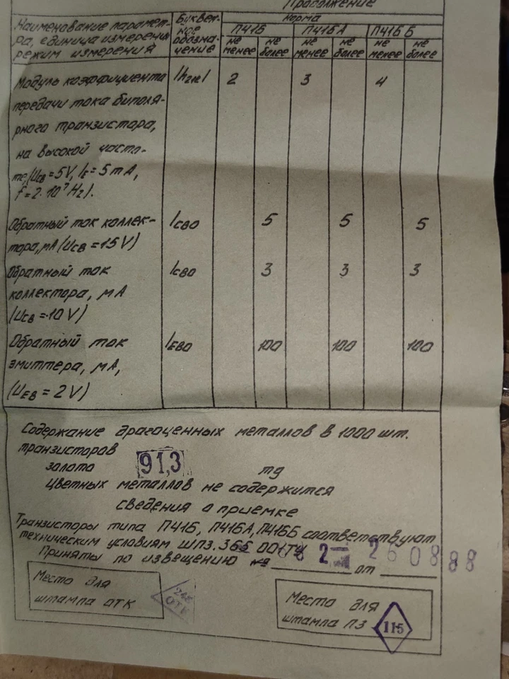 25 pcs Germanium Transistor PNP Fuzz Face Guitar P416A ~ 2N2089 2N604 USSR NOS - Image 4 of 4