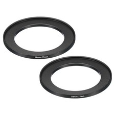 58mm-77mm Metal Step Up Ring, 2 Pcs Camera Lens Filter Adapter Ring Black
