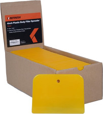 Body Filler Spreaders Pack of 100 - 4" Yellow Reusable Plastic Spreader for Au