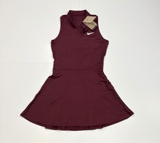 NWT Nike Women's Team Victory Tennis Dress Dark Maroon DV3490-669 Sz Small