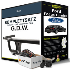 Für FORD Focus Turnier III Anhängerkupplung starr +eSatz 13pol uni 2010-2020 NEU