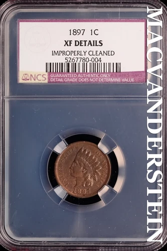 1897 Indian Head Cent - NCS XF Details - Scarce  No Reserve  #SLK591
