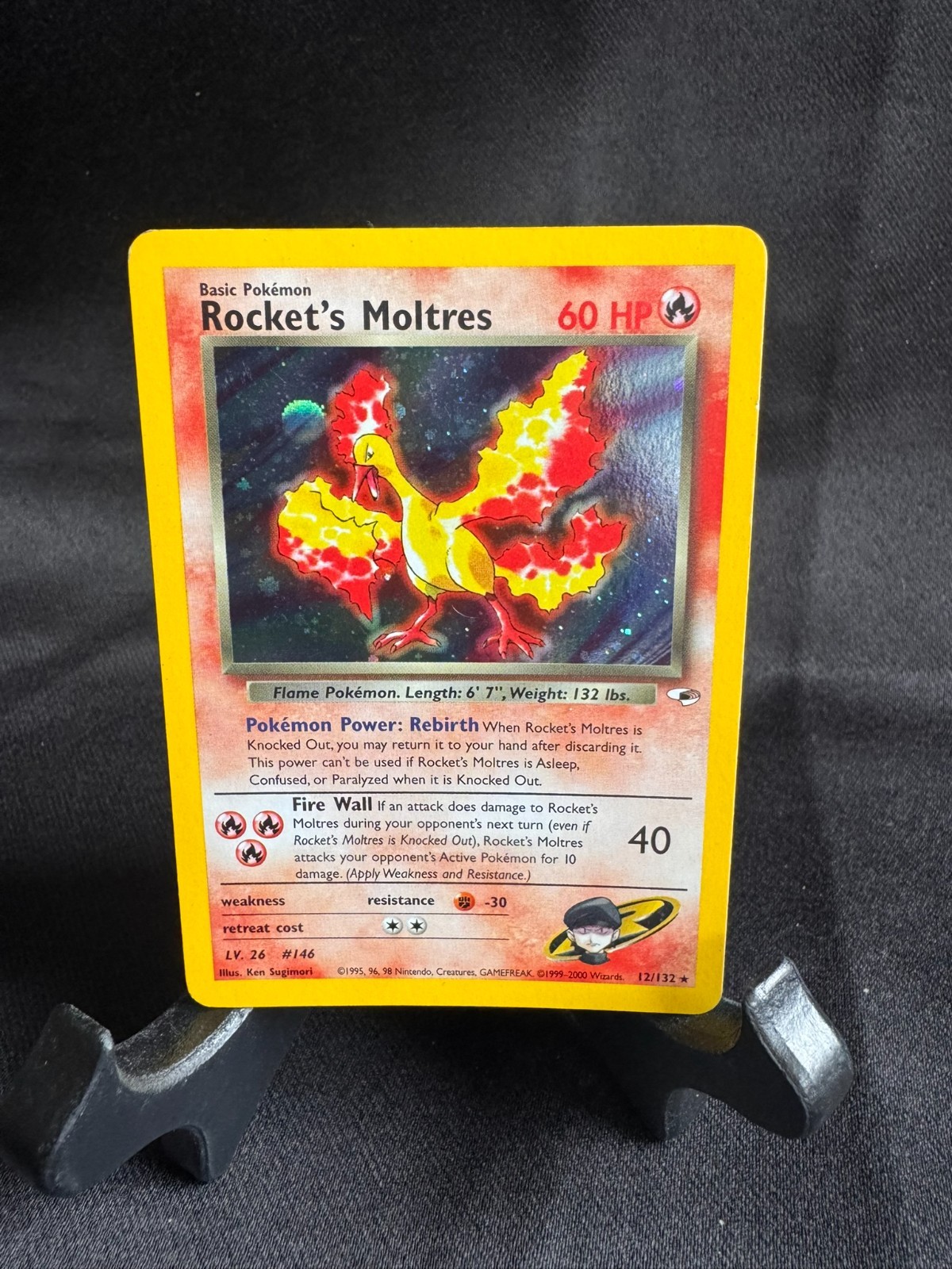 Pokemon Rocket's Moltres 12/132 Gym Heroes Holo NM/LP WoTC