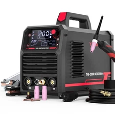 200A AC/DC Aluminum TIG Welder with Pulse, Large LED Display, Dual Voltage