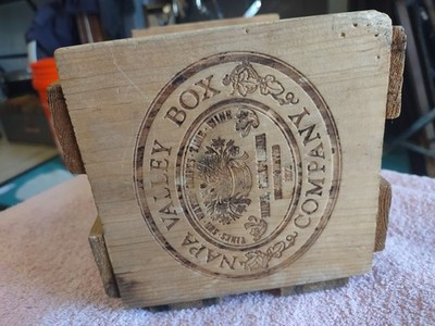 Napa Valley Box Co. Wooden Crate, 8.5'' x 6'' , good Stamp, sturdy. VGC