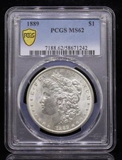 1889 Morgan Silver Dollar PCGS MS62