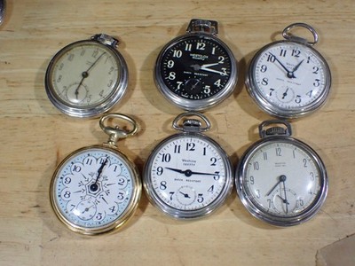 4 Westclox Dollar Pocket Watch parts repair 3 Scotty, 2 Pocket Ben, 1 Snowflake
