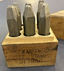 New Method Steel Stamp Detroit numbers, in wooden box vintage  — photo 5