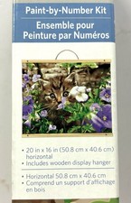 Artist's Loft Paint-By-Number Kit 20x16 Hanging Horizontal Canvas Cat in Flowers