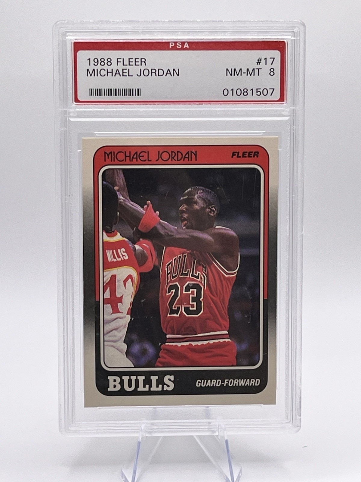 1988 FLEER #17 MICHAEL JORDAN PSA 8 Chicago Bulls