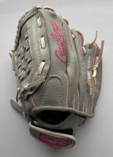 Rawlings 10 1/2" Leather Girls Softball Glove SCSB105P Left Handed Pink  Gray